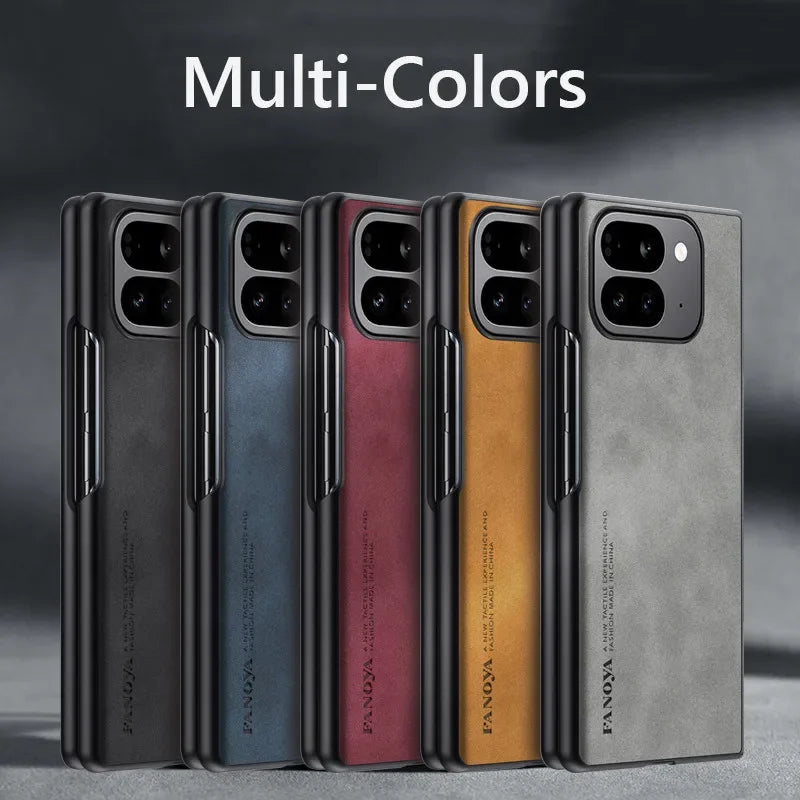 Luxury Retro Leather Skin Feel Case For Google Pixel 9 Pro Fold