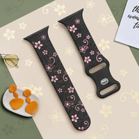 3D Engraved Floral Pattern Sport Strap for Apple Watch - Elegant & Comfortable