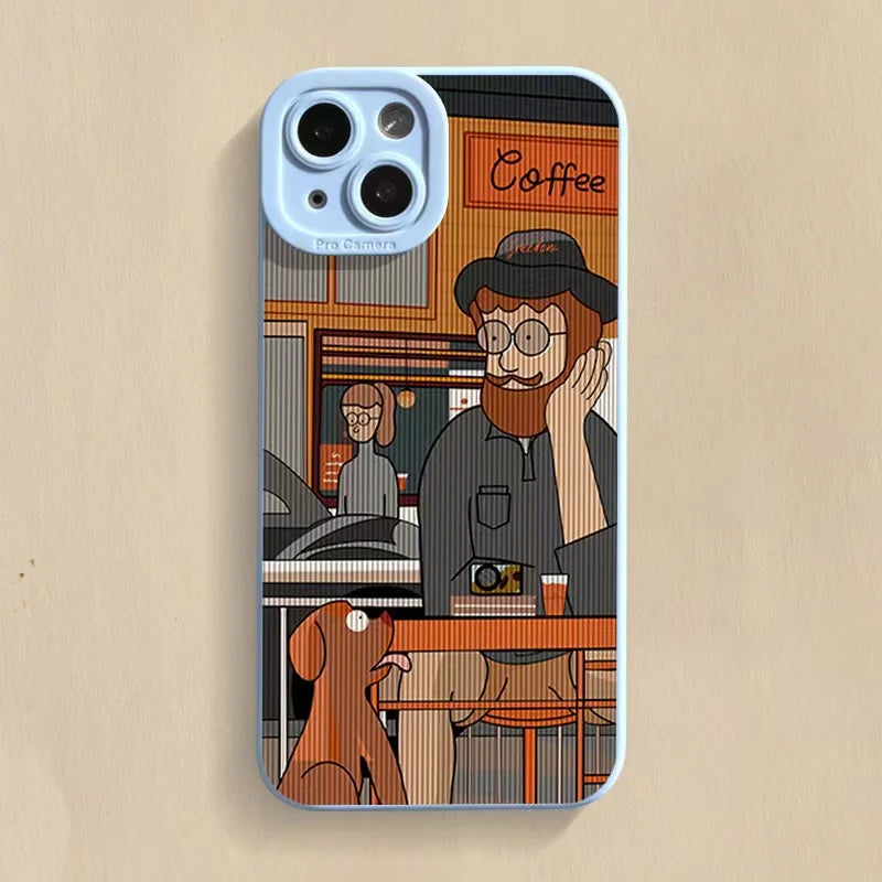 Cartoon Patterned Mini Shockproof Soft Rear Case for iPhone 14 Series