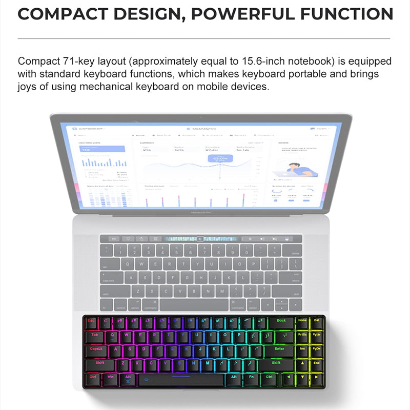 DAREU EK871 RGB Portable Gaming Mechanical Keyboard