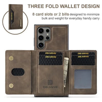 2-in-1 Detachable Wallet Card Holder Leather Phone Case for Samsung Galaxy S23 Series