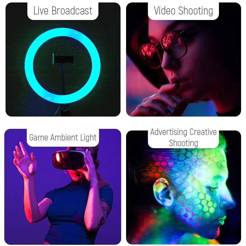 13-Inch RGB LED Ring Light with Remote Control