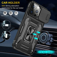 Shockproof Magnetic Phone Case with Metal Bracket for iPhone 15 Series