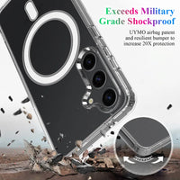 Magnetic Shockproof Transparent Soft TPU + Hard PC Wireless Charging Case for Samsung Galaxy S24 Series