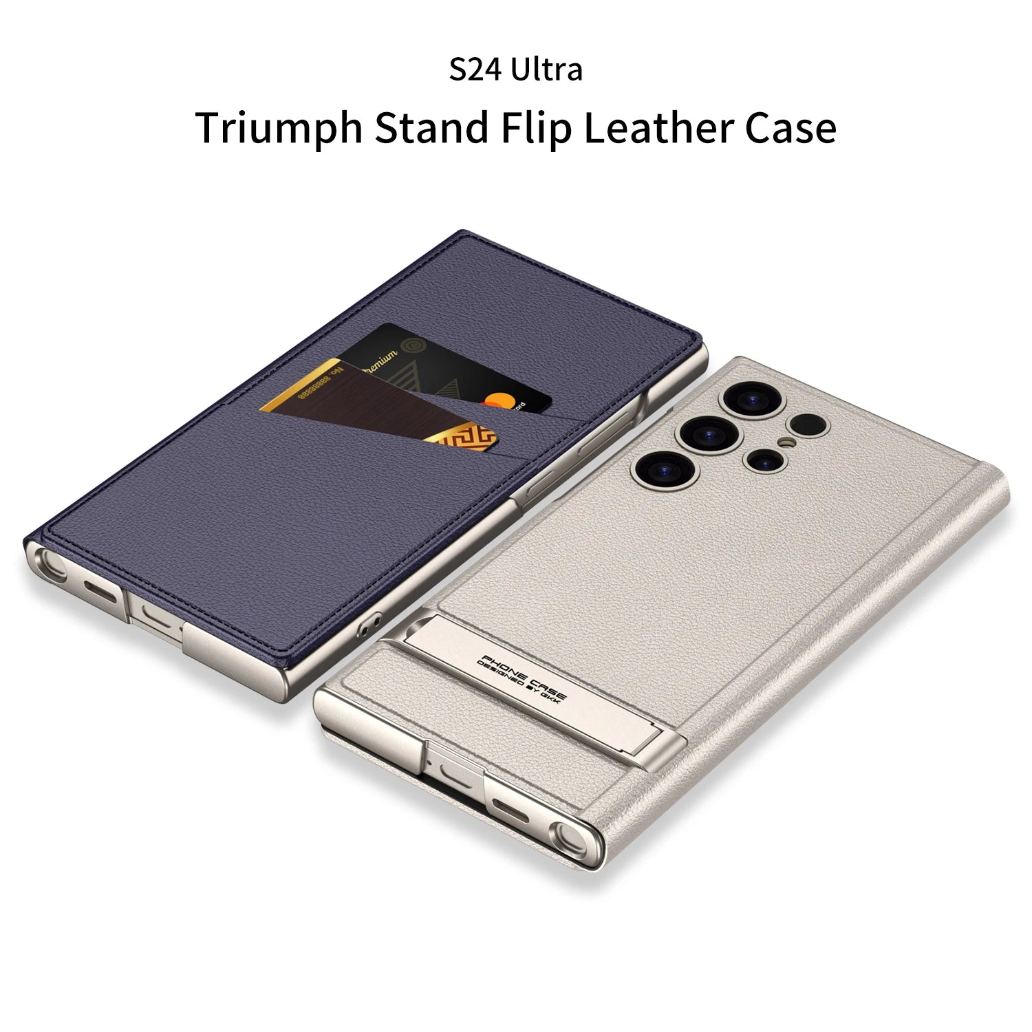 Shockproof Luxury Leather Flip Case with Card Pocket for Samsung Galaxy S24 Ultra