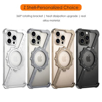 Z-Shaped Gear Design Aluminum Alloy Magnetic Case for iPhone 16 Series