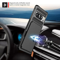 Wallet Case with Card Holder Slot and Magnetic Car Mount for Google Pixel 8 Series