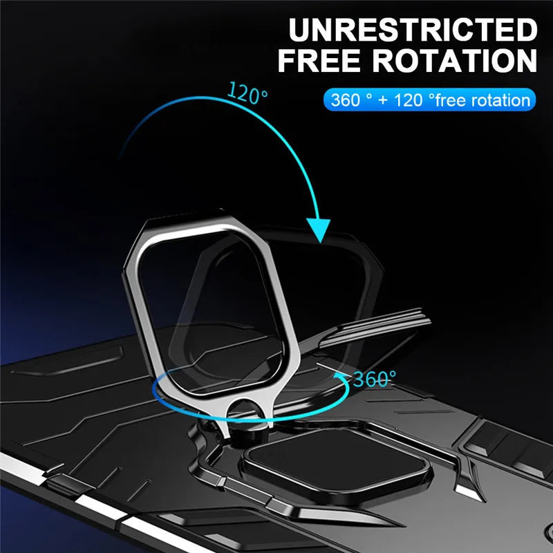 Shockproof Armor Finger Ring Holder Bumper Case for OPPO Reno12 Series