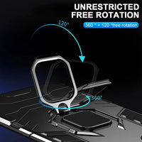 PC Protective Phone Bumper Case with Finger Ring Stand Holder for Vivo V30E 5G