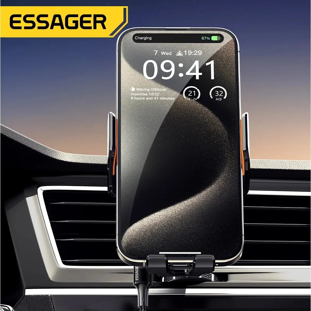 Essager 15W Qi Wireless Charger Car Phone Holder