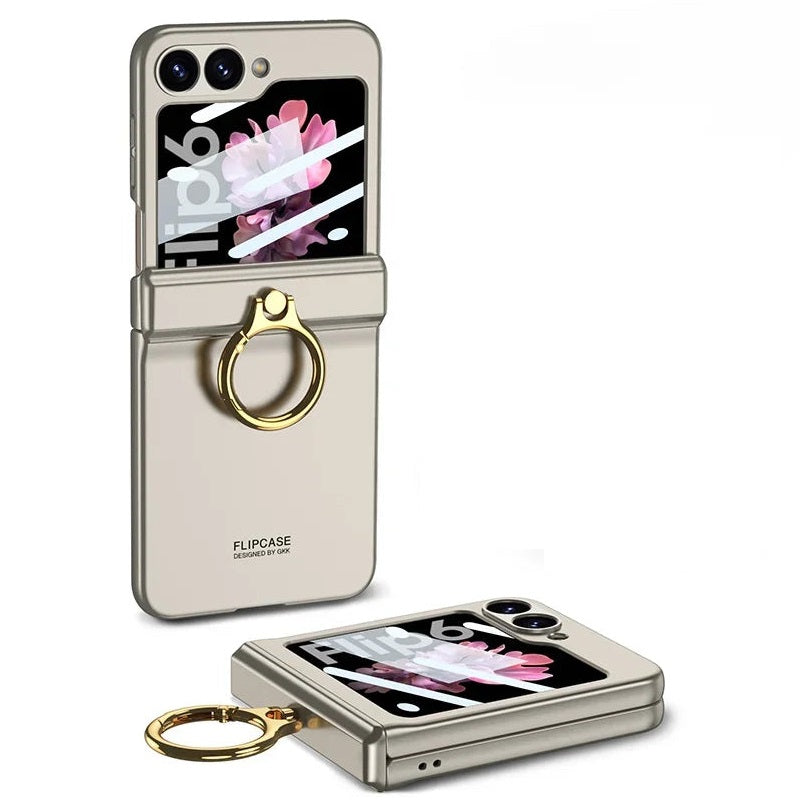 Plastic Hard Shell Phone Case with Magnetic Hinge and Film Protection for Samsung Galaxy Z Flip 6