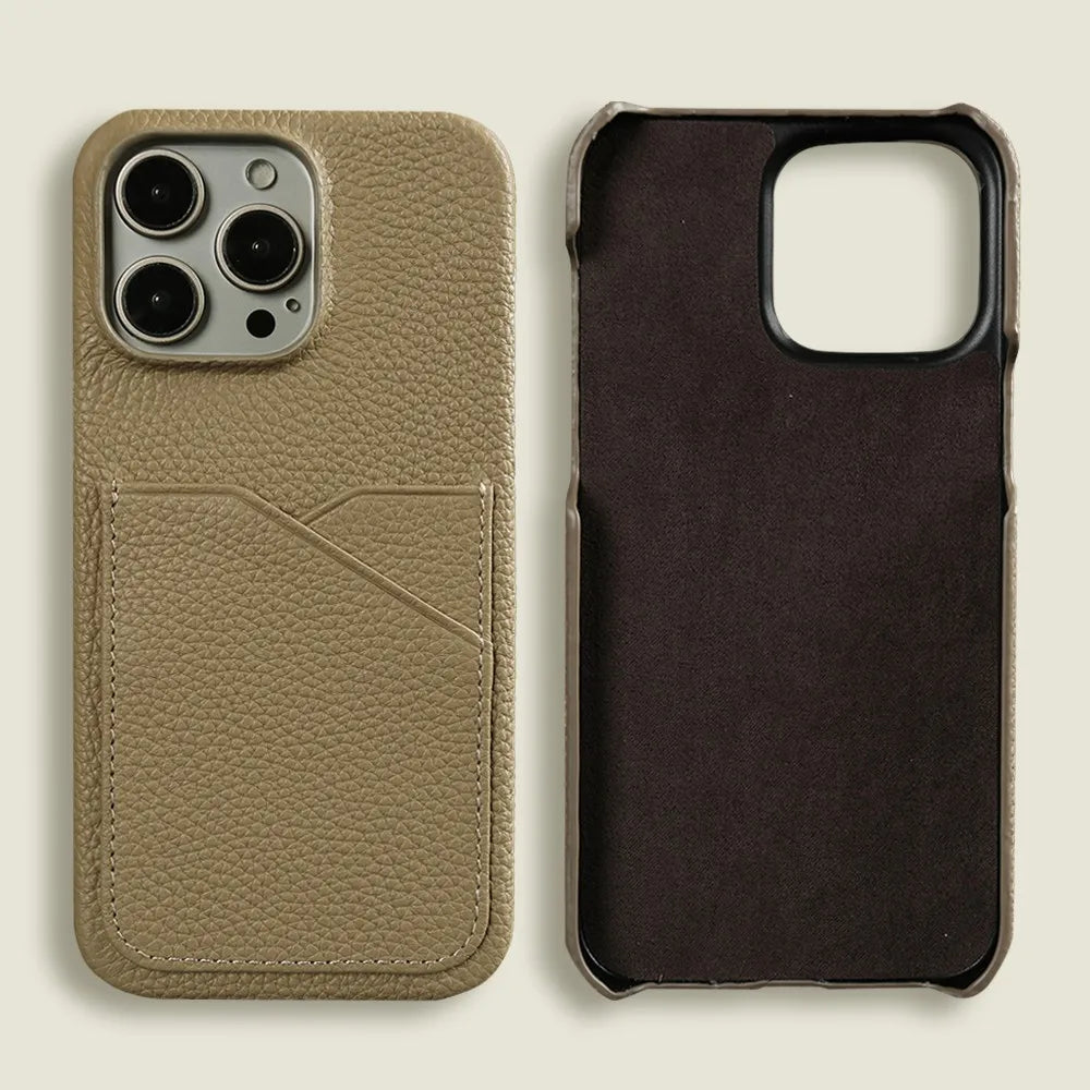 Genuine Leather Case with Card Slots iPhone 15 Series