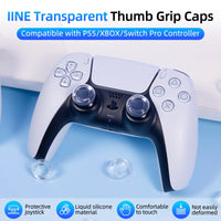 Transparent Thumb Grip Caps for PlayStation 5 Controller