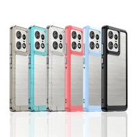 Colorful Soft Edge Silicone Transparent Bumper Case for Motorola Edge 50 Pro