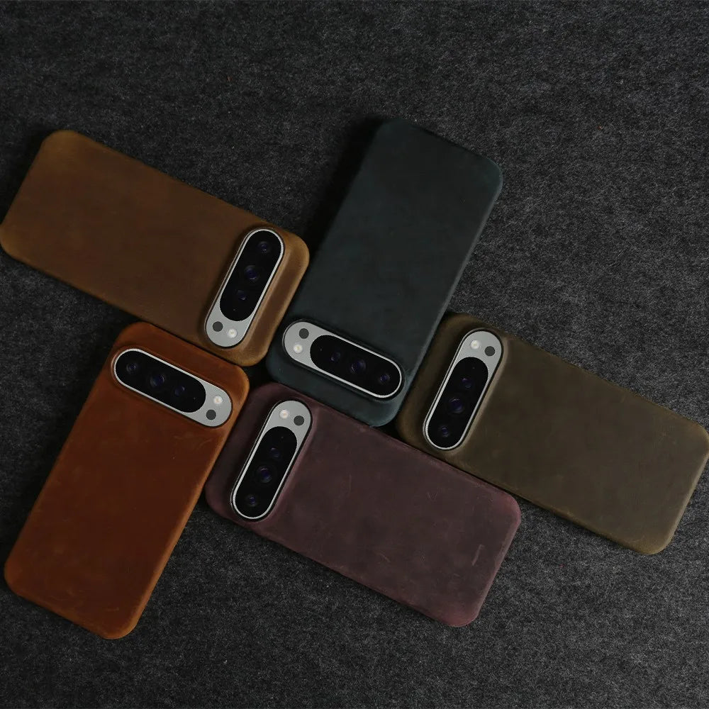 Premium Genuine Leather Shockproof Case for Google Pixel 9 Series