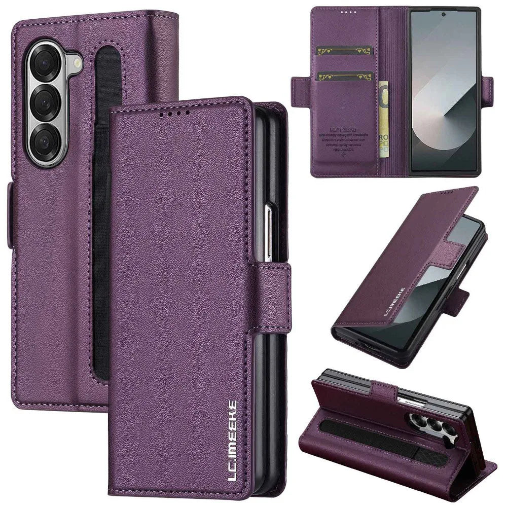 Samsung Galaxy Z Fold 5 Business Leather Case with Pen Holder & Card Slots