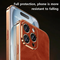 Genuine Oil Wax Leather Phone Case for iPhone 16 Series – Luxury Meets Protection