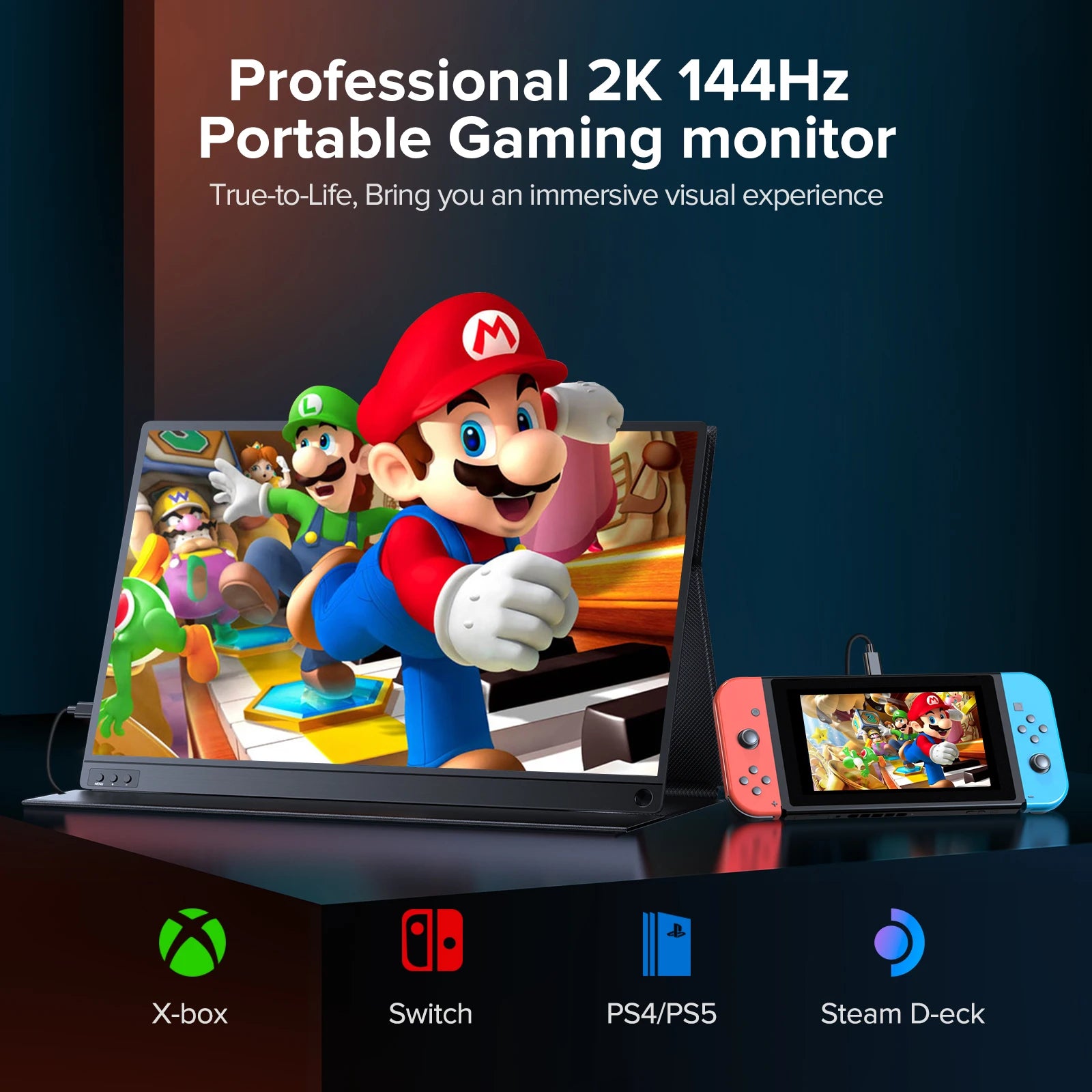 UPERFECT 2K 16.1 Inch 144Hz Portable Gaming Monitor