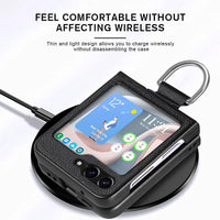 Luxury Leather Finger Ring Case for Samsung Galaxy Z Flip 5