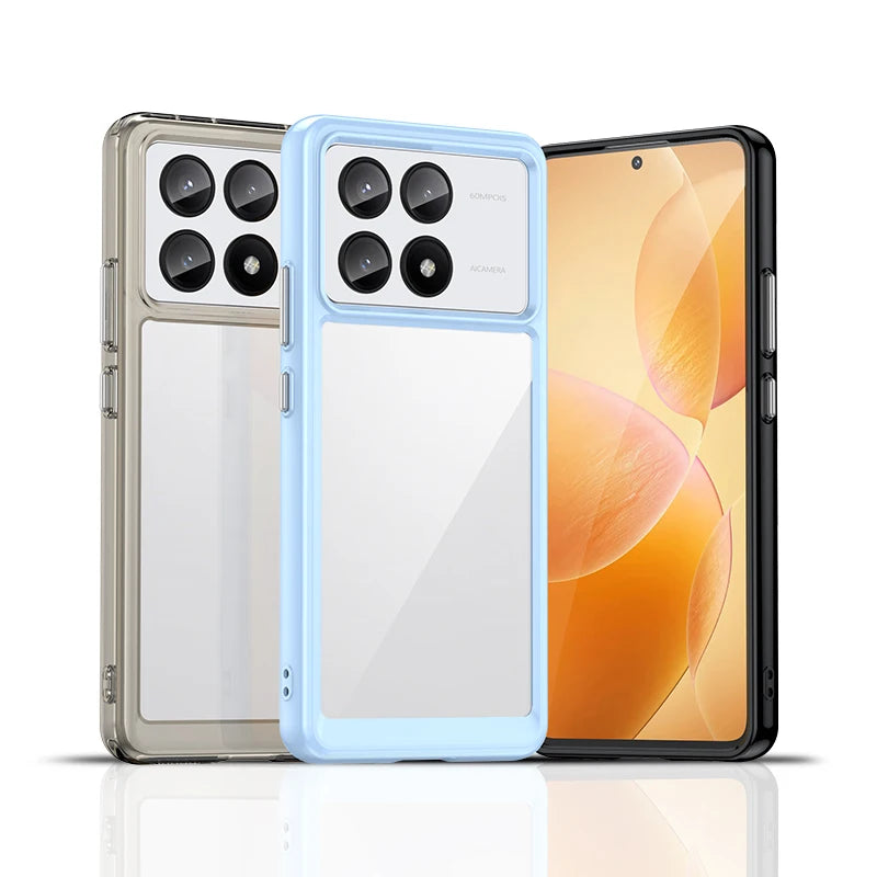 Coque Hard Translucent Soft Frame Phone Case for Xiaomi Poco X6 and Poco X6 Pro