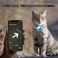 YKSOM Reflective Adjustable Pet Collar for Cats and Puppies, Including Anti-lost Pet Necklace with Apple AirTag Case