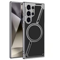 Luxury Electroplated Leather Magnetic Case for Samsung Galaxy S25 Ultra