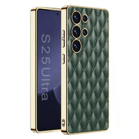 Premium Electroplated Leather Shockproof Case for Samsung Galaxy S25 Series