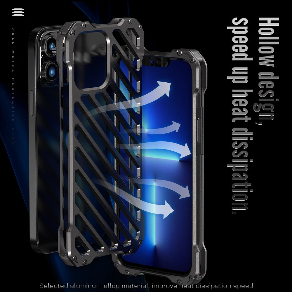 Heavy Duty Military-Grade Metal Case for iPhone 15 Series – Ultimate Protection for Your Device