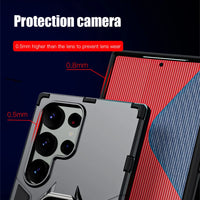 Silicone+PC Ring Stand Shockproof Armor Case for Samsung Galaxy S24 Series