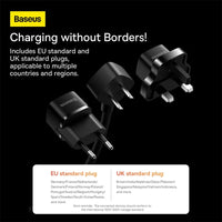 Baseus Mini Travel Power Strip - 2500W with US EU Extension Plug and 1m Extension Cord