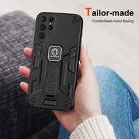 Soft Silicone+PC Kickstand Shockproof Armor Case for Samsung Galaxy S24 Series