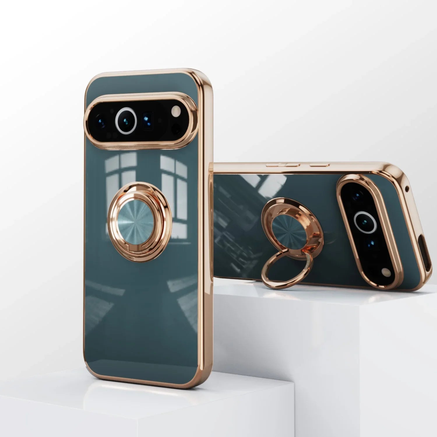 Shockproof Plating Ring Holder Case for Google Pixel 9 Series