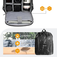 Waterproof Camera Bag with Laptop Compartment and Rain Cover