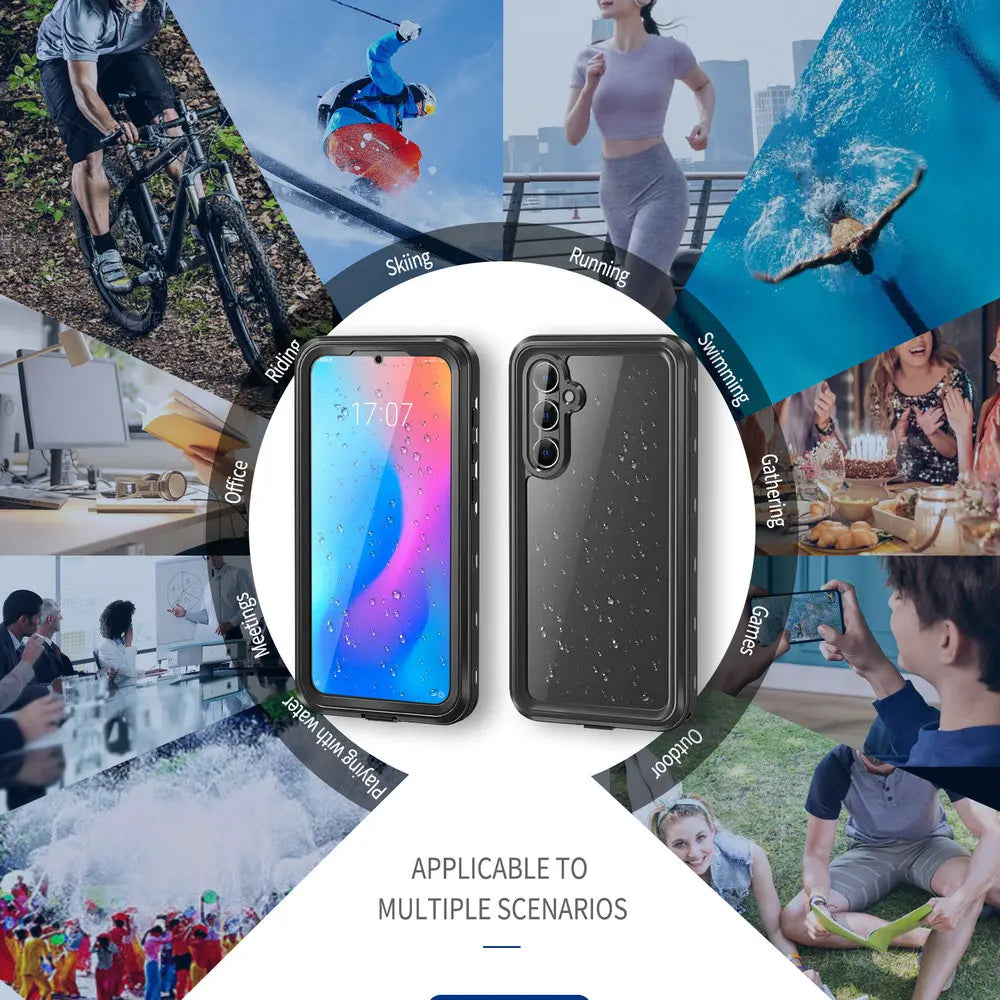 IP68 Waterproof Crystal Clear Case with 360° Protection Seal for Samsung Galaxy A15