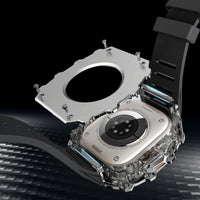 Transparent Titanium Case with Glacier Bezel Modification Kit for Apple Watch Ultra 1/2