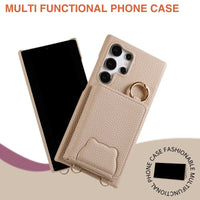 Crossbody Wallet Case with Card Slot & Mirror for Samsung Galaxy S25 Series