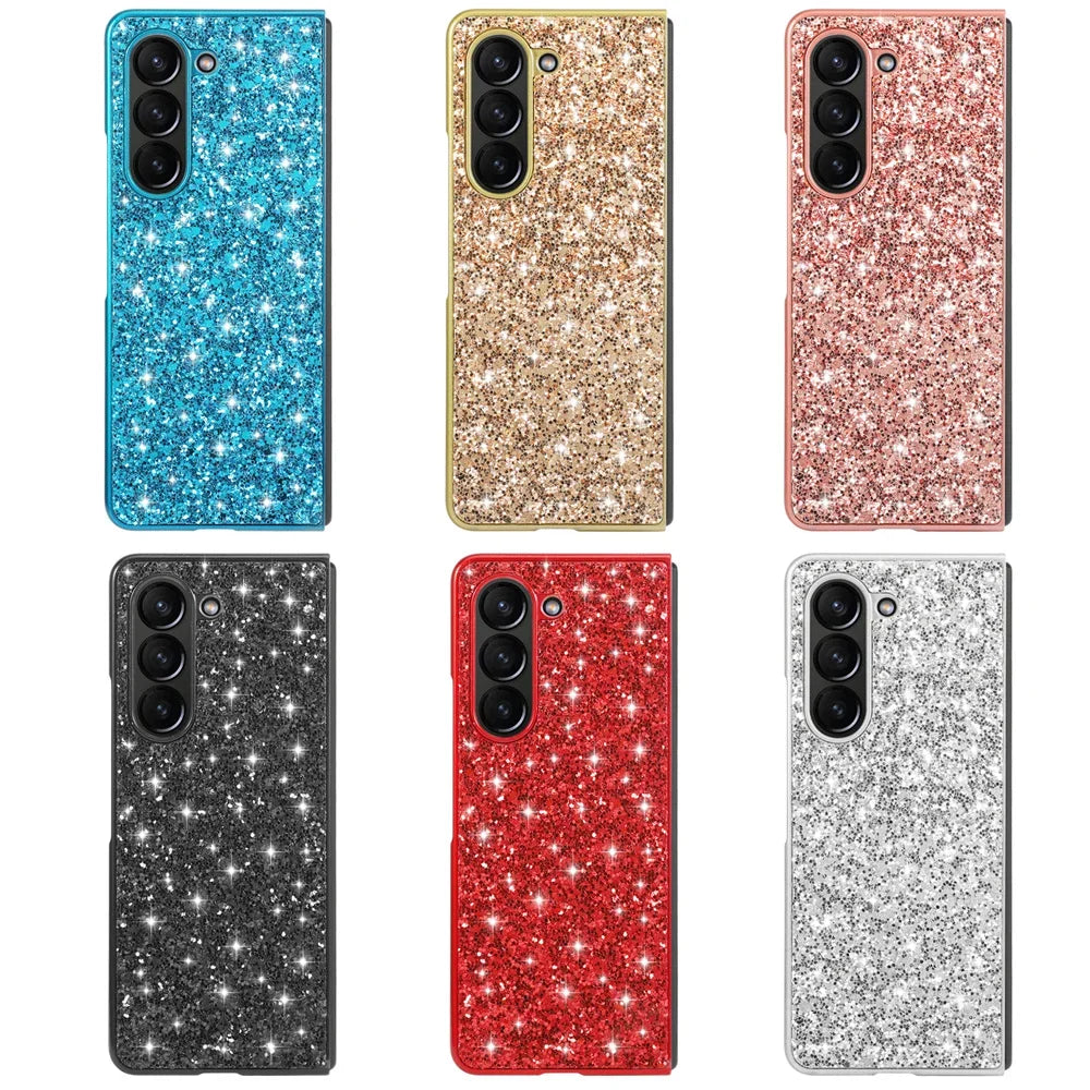 Luxury Bling Glitter Sequins Plating Shockproof Hard Phone Case for Samsung Galaxy Z Fold 5