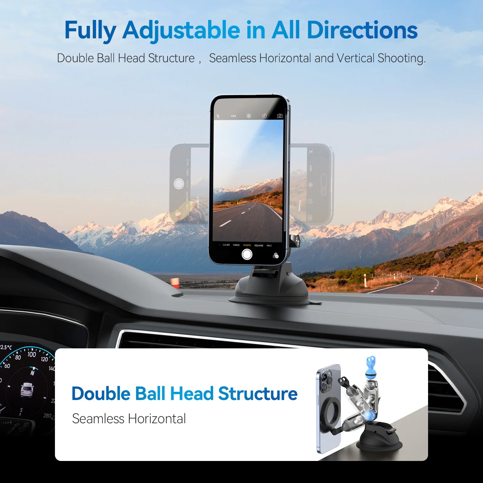 Magnetic Car Phone Holder with Suction Cup