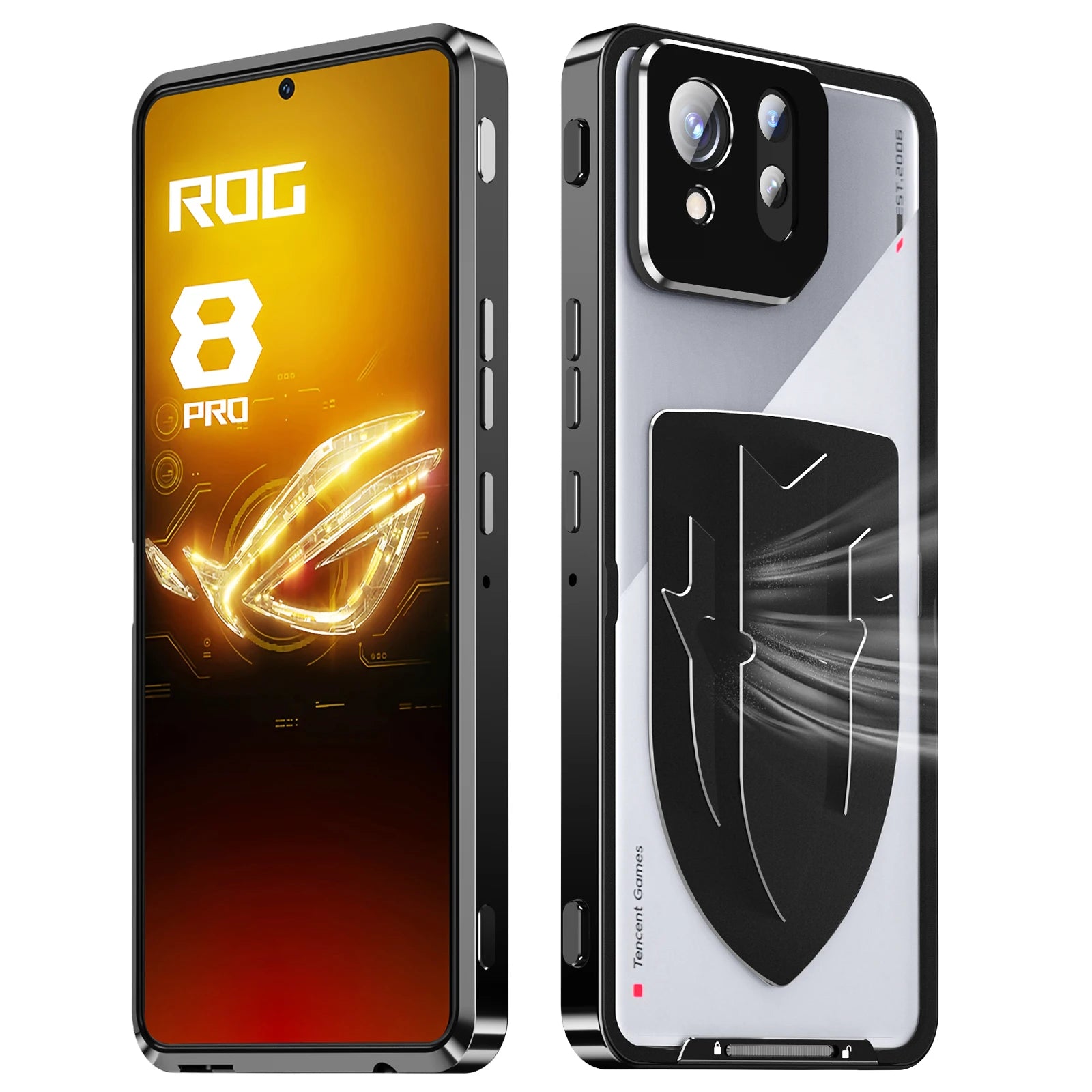 ASUS ROG Phone 8 and ROG Phone 8 Pro Ultra-Thin Soft Bumper Case with Frosted Back Protection and Graphene Heat Dissipation Sticker