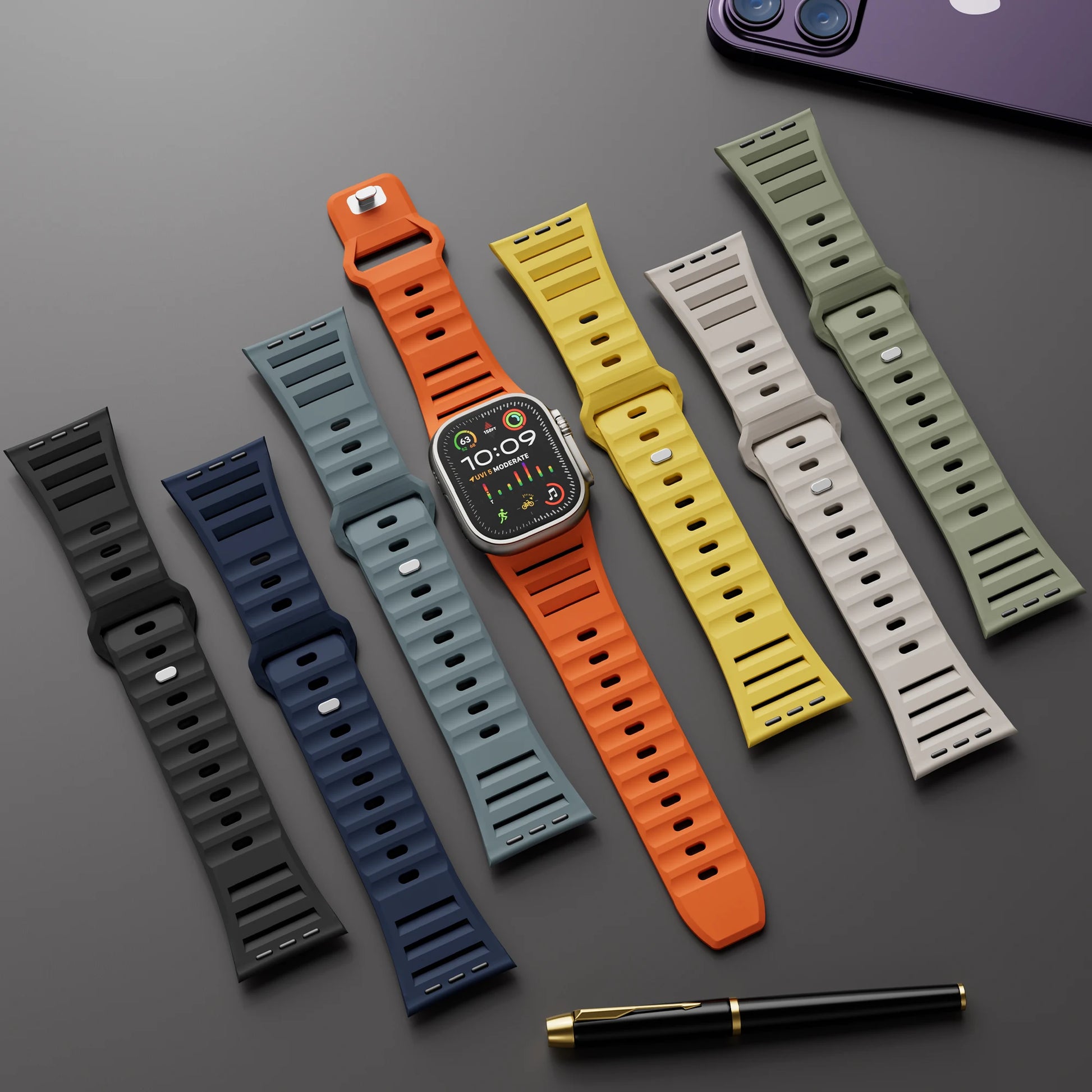 Premium Breathable Silicone Sport Strap for Apple Watch