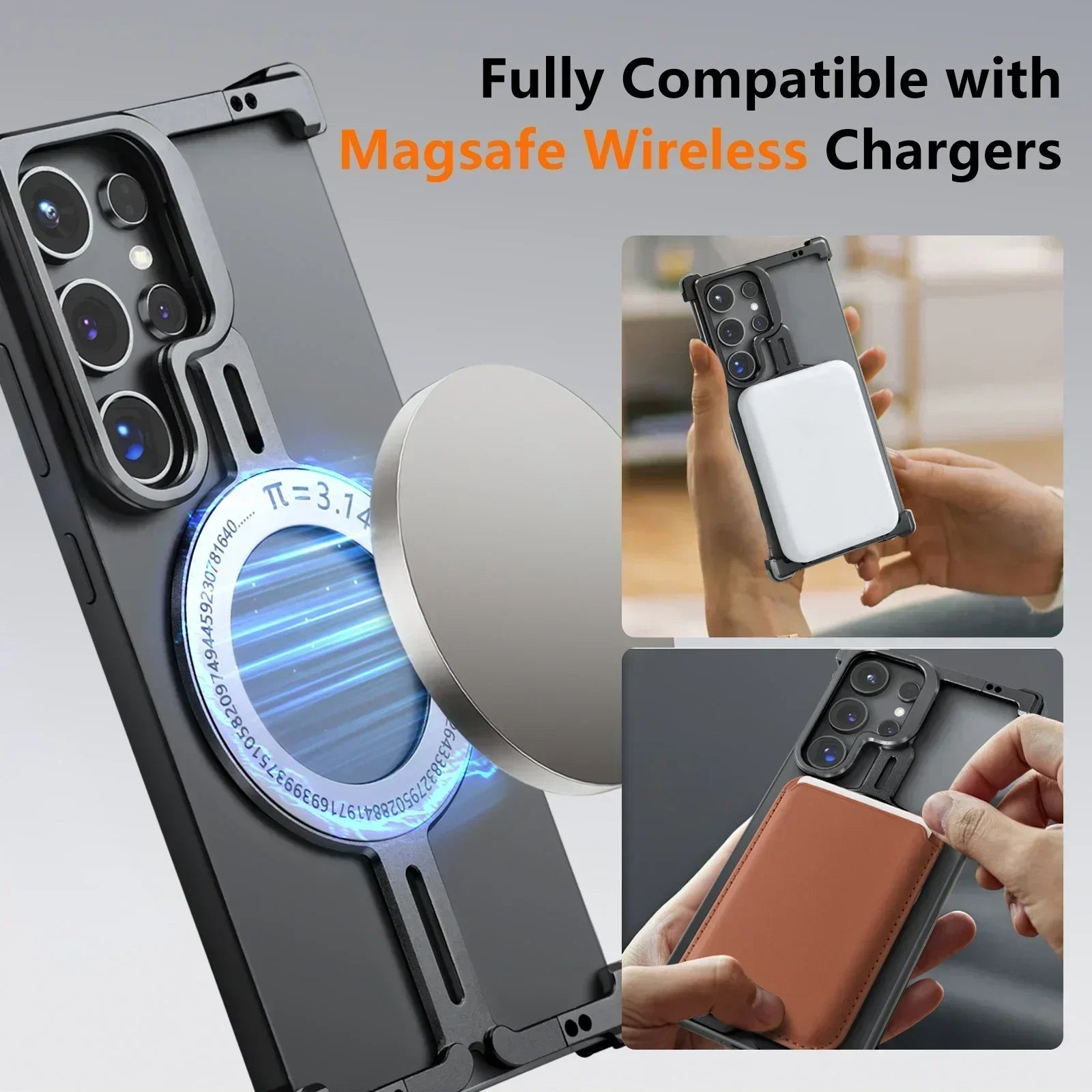 Shockproof Magnetic Frameless Metal Case for Samsung Galaxy S24 Ultra