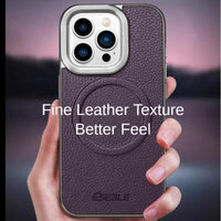 Leather Plating MagSafe Case for iPhone 15 Series