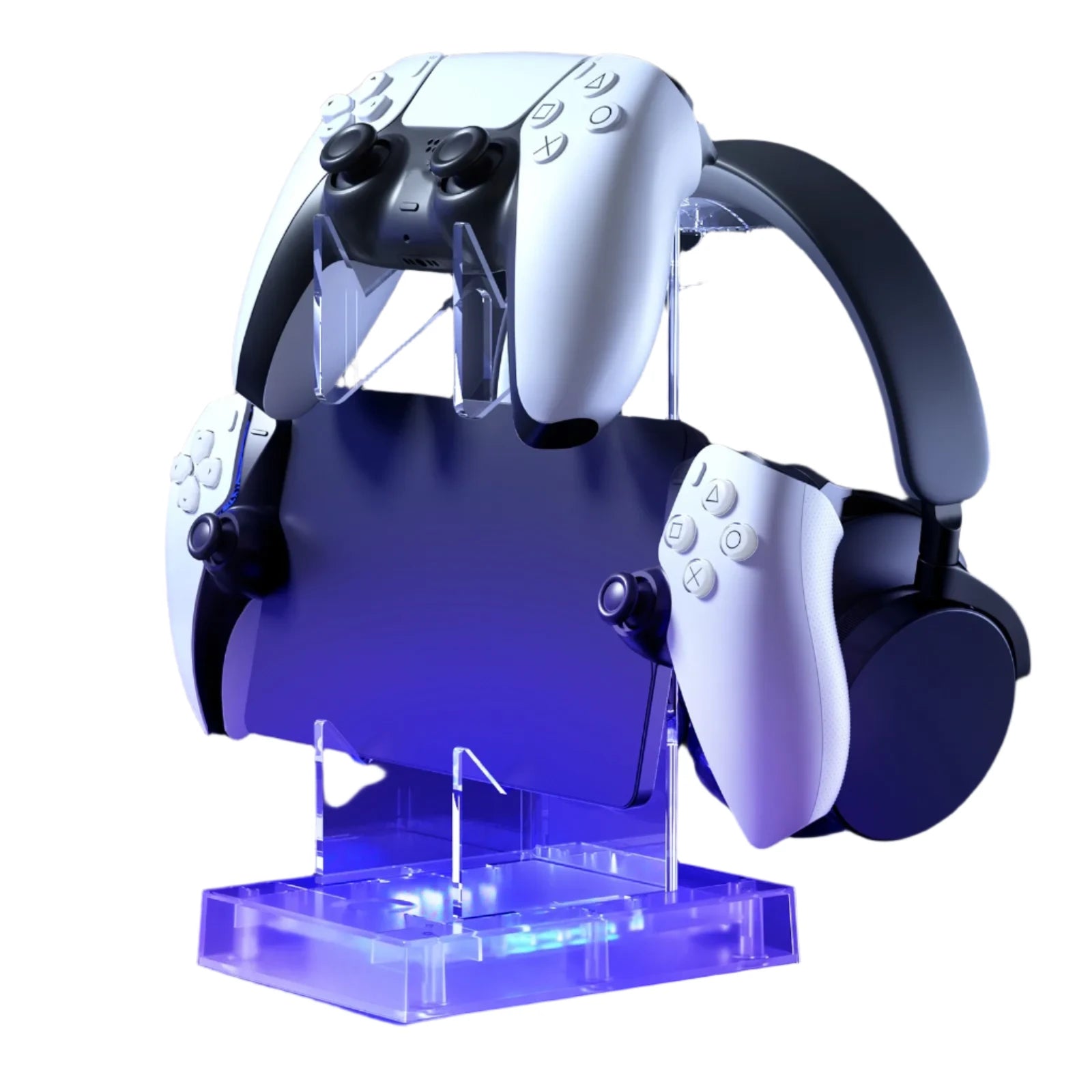 Anti-Slip RGB Controller Holder and Headset Stand with Lights