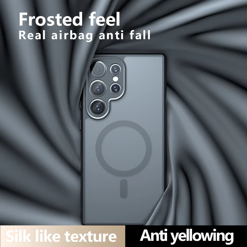 Shockproof Magnetic Frosted Skin Feel Matte PC + TPU Case for Samsung Galaxy S24 Ultra