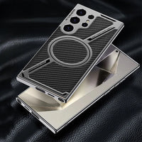 Luxury Electroplated Leather Magnetic Case for Samsung Galaxy S25 Ultra