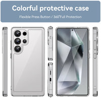 Clear Hard PC Back & Soft TPU Bumper Case with Camera Lens Protection for Samsung Galaxy S25 Series