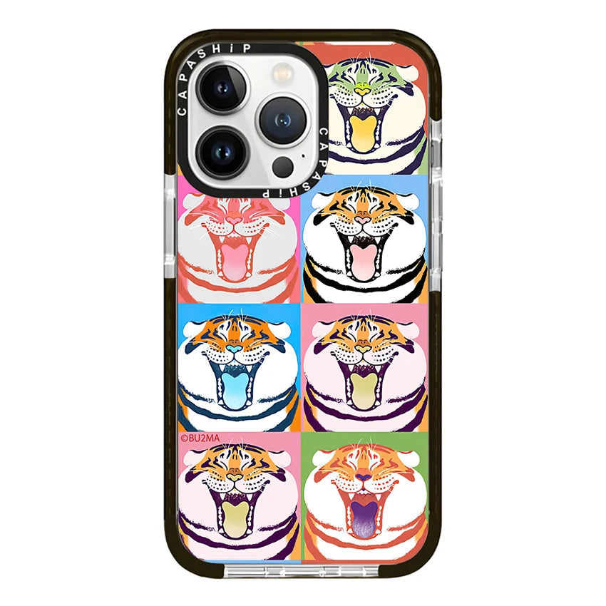 Cute Cartoon Chubby Tiger Soft TPU Shockproof Case for iPhone 15 Series