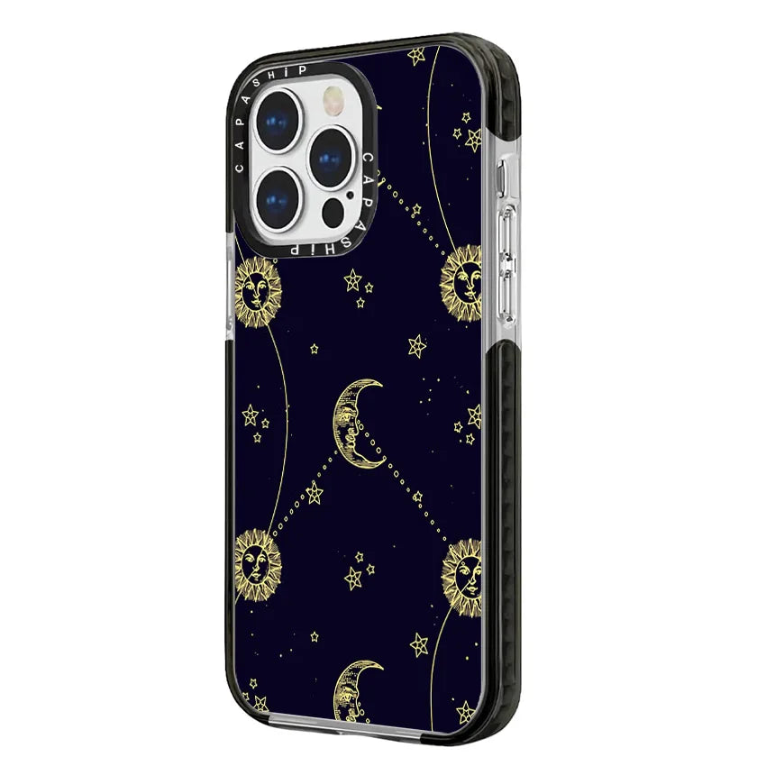 Cosmic Stars Sun Moon Soft TPU Shockproof Back Case for iPhone 15 Series