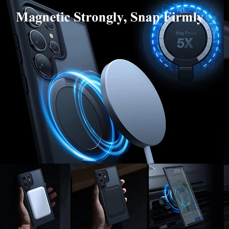 Magnetic Ring Stand Phone Case for Samsung Galaxy S24 Series