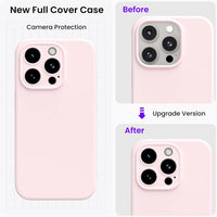 Pink Liquid Silicone Gel Rubber Case with 2x Screen Protector for iPhone 15 Series
